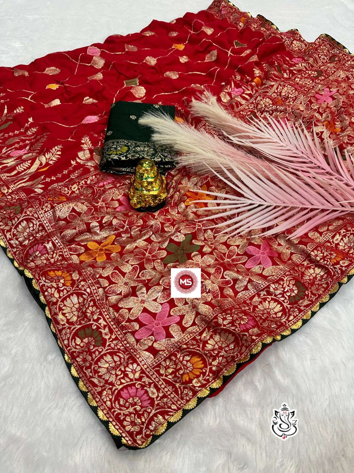 Rich Border Work Banarasi Meena Dola Silk Saree