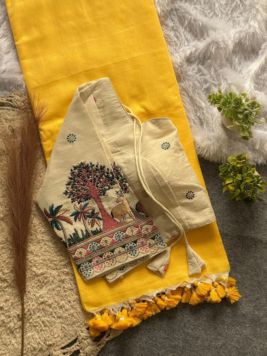 Premium handcrafted Khadi Cotton Handloom Saree