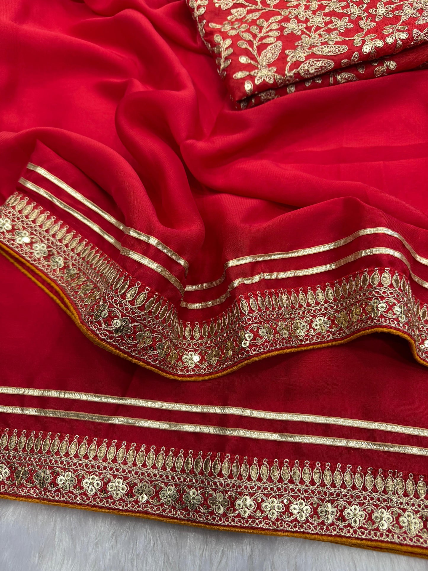 Luxury Rangoli Silk Saree With Sequins Embroidery