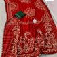 Vichitra Silk Bandhej Saree With Kacchi Gotapatti Work