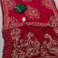 Vichitra Silk Bandhej Saree With Kacchi Gotapatti Work