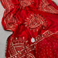 Vichitra Silk Bandhej Saree With Kacchi Gotapatti Work