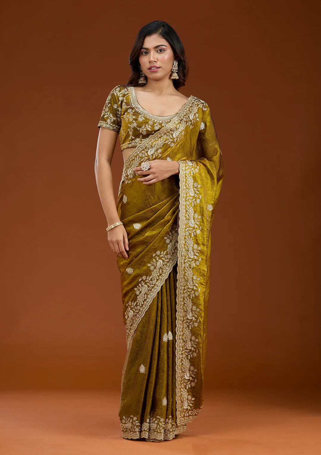 Premium Frendy Chiffon Sequin Embroidered Saree