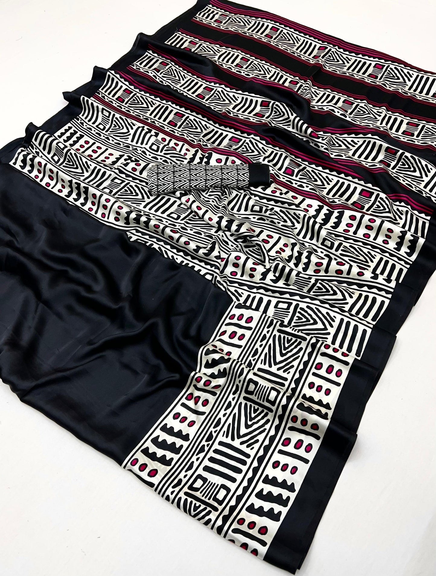 Premium Modal Satin Print Saree Soft Luxury Drape