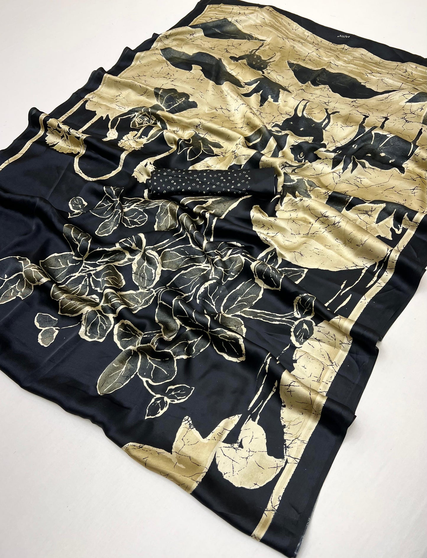 Premium Modal Satin Print Saree Soft Luxury Drape