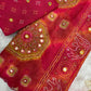 Premium Pure Tabby Silk Digital Print Saree with Gota Handwork