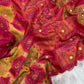 Premium Pure Tabby Silk Digital Print Saree with Gota Handwork