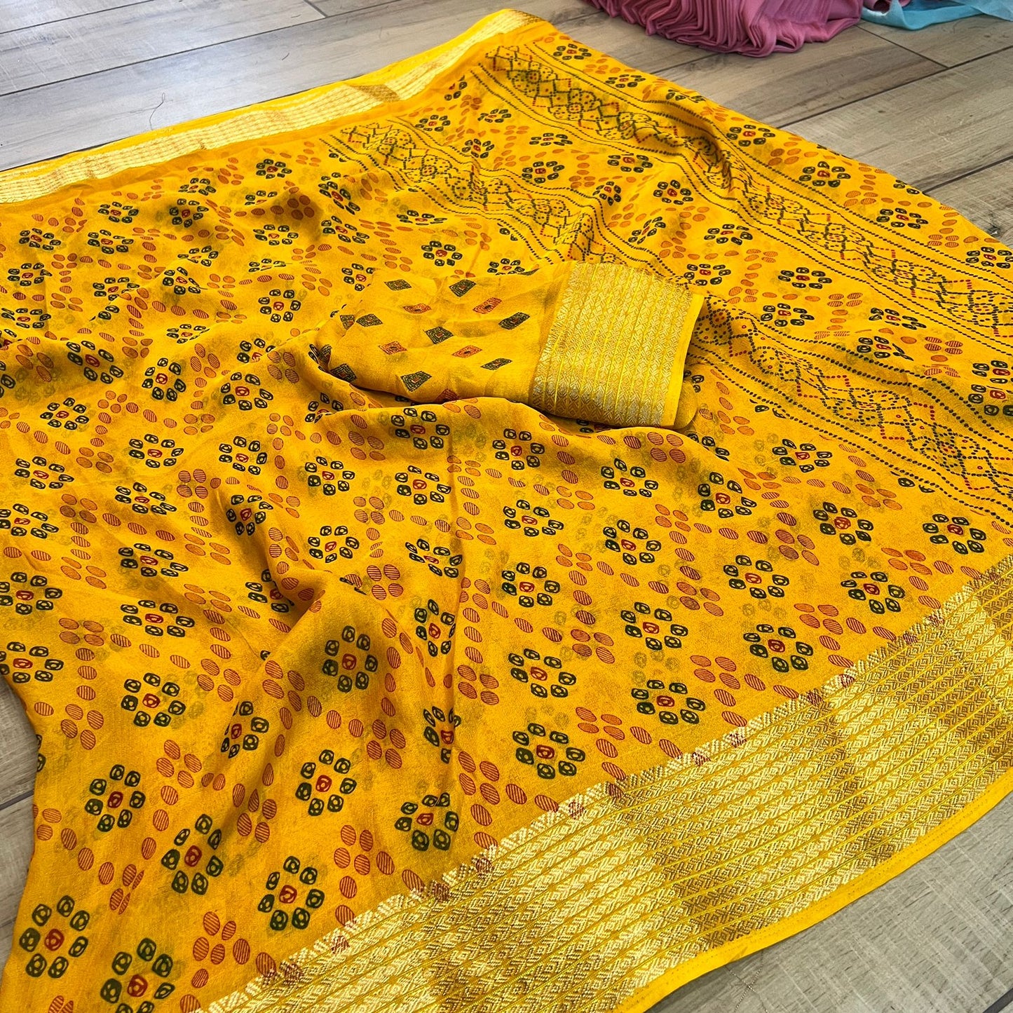 Premium Mash Mello Printed Saree with Matching Blouse