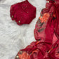 Premium Pure Soft Teby Silk Saree with Digital Floral Prints