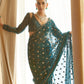 Heavy Faux Georgette Sequence Embroidery Saree 5mm Sequins Box Work