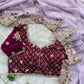Premium Fendy Satin Saree with 3mm Sequence Embroidery & Designer Blouse