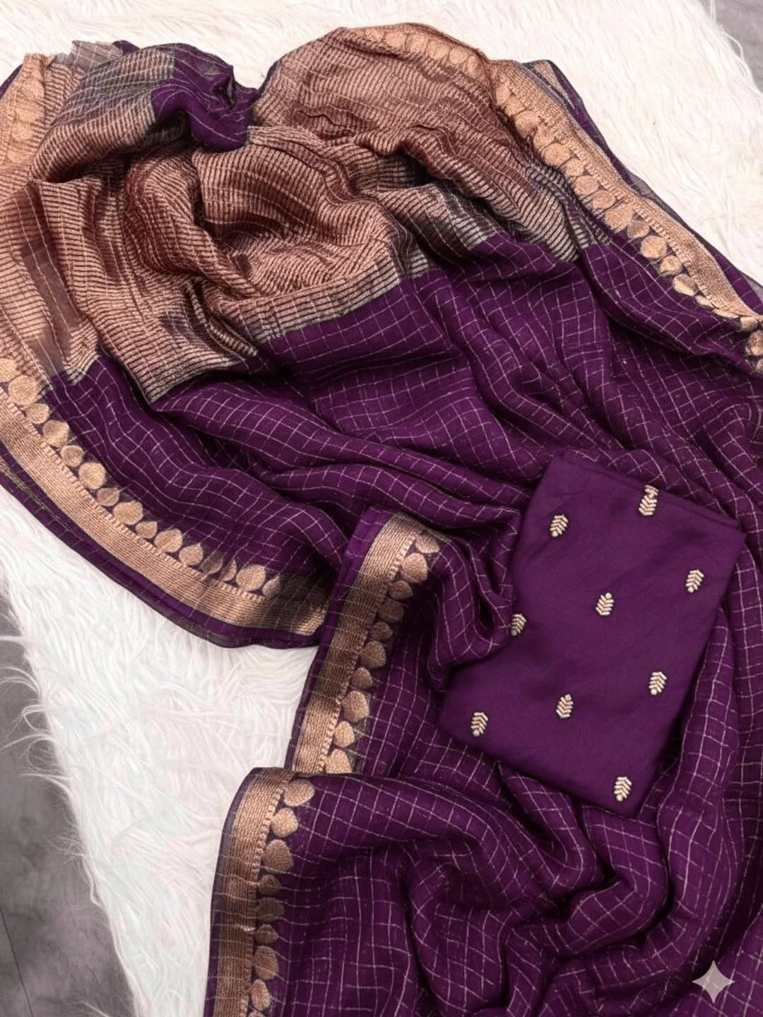Premium Viscose Georgette Saree with Matching Viscose Blouse