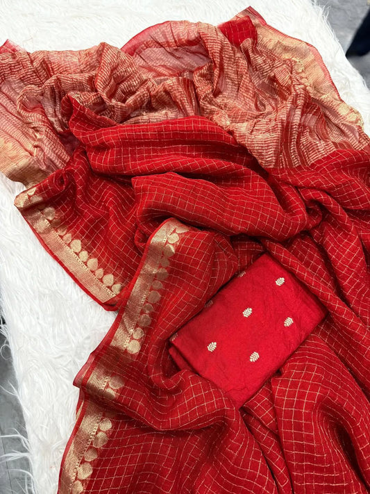 Premium Viscose Georgette Saree with Matching Viscose Blouse