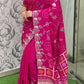 Premium Dola Silk Bandhej Weaving Saree with Pittha Work & Designer Pallu