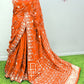 Premium Dola Silk Bandhej Weaving Saree with Pittha Work & Designer Pallu