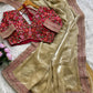 Pure Soft Zimmy Choo Silk Saree with Heavy Multi-Thread Embroidery & Sequin Work