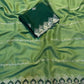 Premium Star Georgette Lehariya Saree with Designer C-Pallu & Embroidered Blouse
