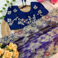 Premium Twill Net Prism Print Saree with Sequin Embroidery