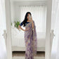 Premium Twill Net Prism Print Saree with Sequin Embroidery