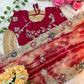 Premium Twill Net Prism Print Saree with Sequin Embroidery