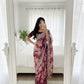 Premium Twill Net Prism Print Saree with Sequin Embroidery