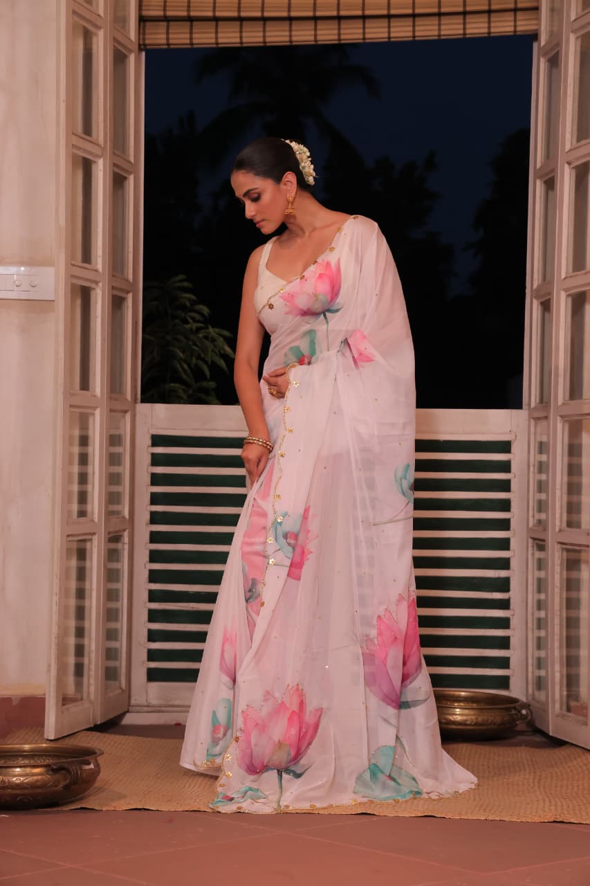 Pure Soft Teby Silk Premium Digital Print Saree
