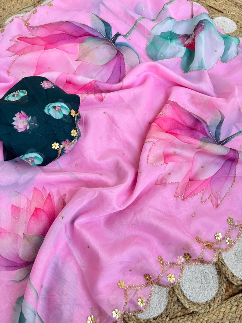 Pure Soft Teby Silk Premium Digital Print Saree