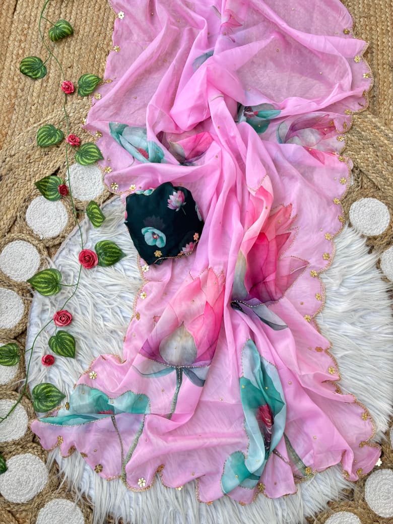 Pure Soft Teby Silk Premium Digital Print Saree
