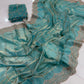 Premium Fendy Satin Sequence Embroidery Work Saree with Running Blouse