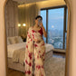 Pure Chinnon Prism Dyable Saree Heavy Embroidery & Sequin Work