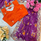 Pure Chinnon Prism Dyable Saree Heavy Embroidery & Sequin Work