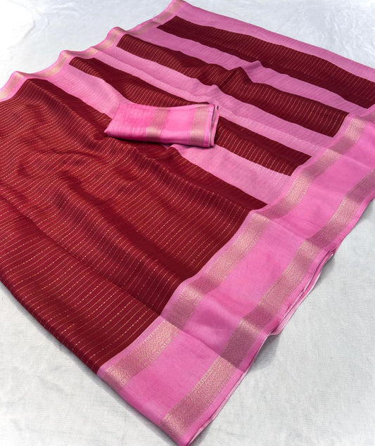 Premium Mysore Silk Printed Saree with Elegant Jacquard Border