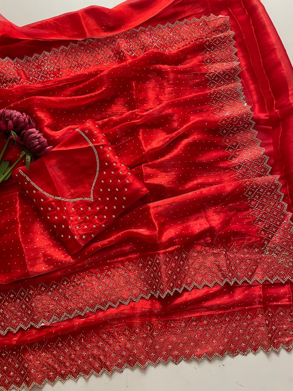 Special Edition Original Jimmu Chu Saree with Zarkhan & Diamond Work