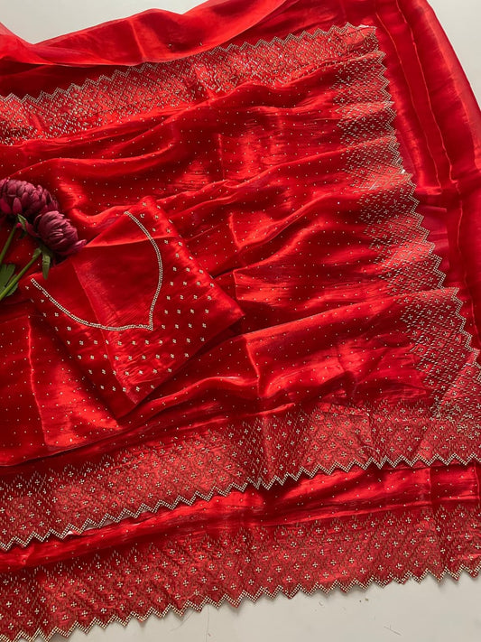 Special Edition Original Jimmu Chu Saree with Zarkhan & Diamond Work