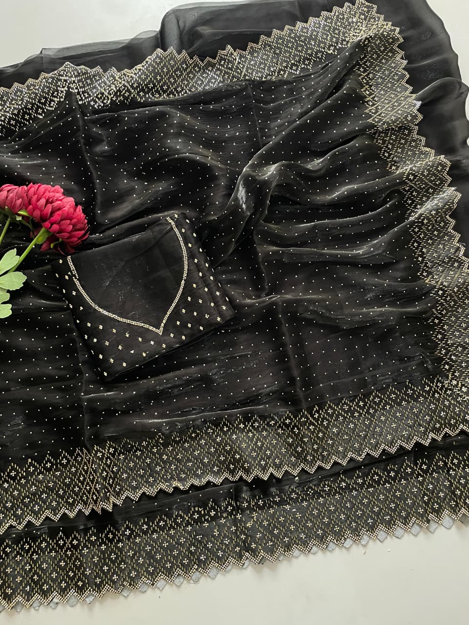 Special Edition Original Jimmu Chu Saree with Zarkhan & Diamond Work