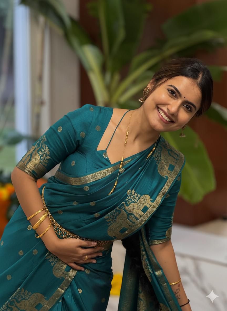 Premium Pure Muslin Silk Saree with Running Blouse