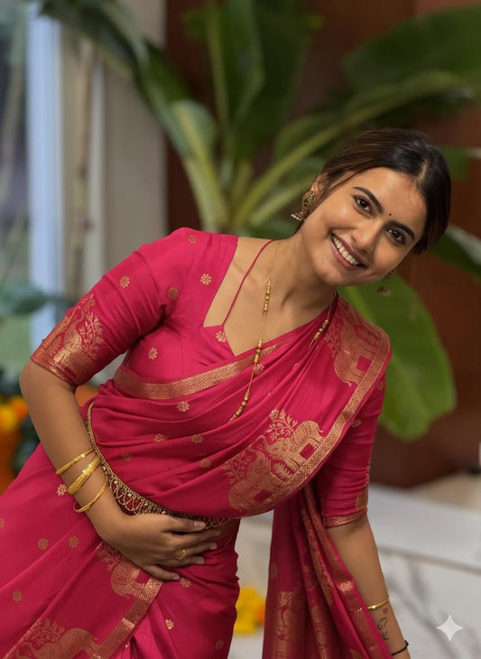 Premium Pure Muslin Silk Saree with Running Blouse