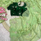 Premium Fandy Satin Saree with Designer Khatli Work Blouse