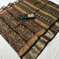 Premium Dola Silk Saree with Kalamkari Design & Jacquard Border