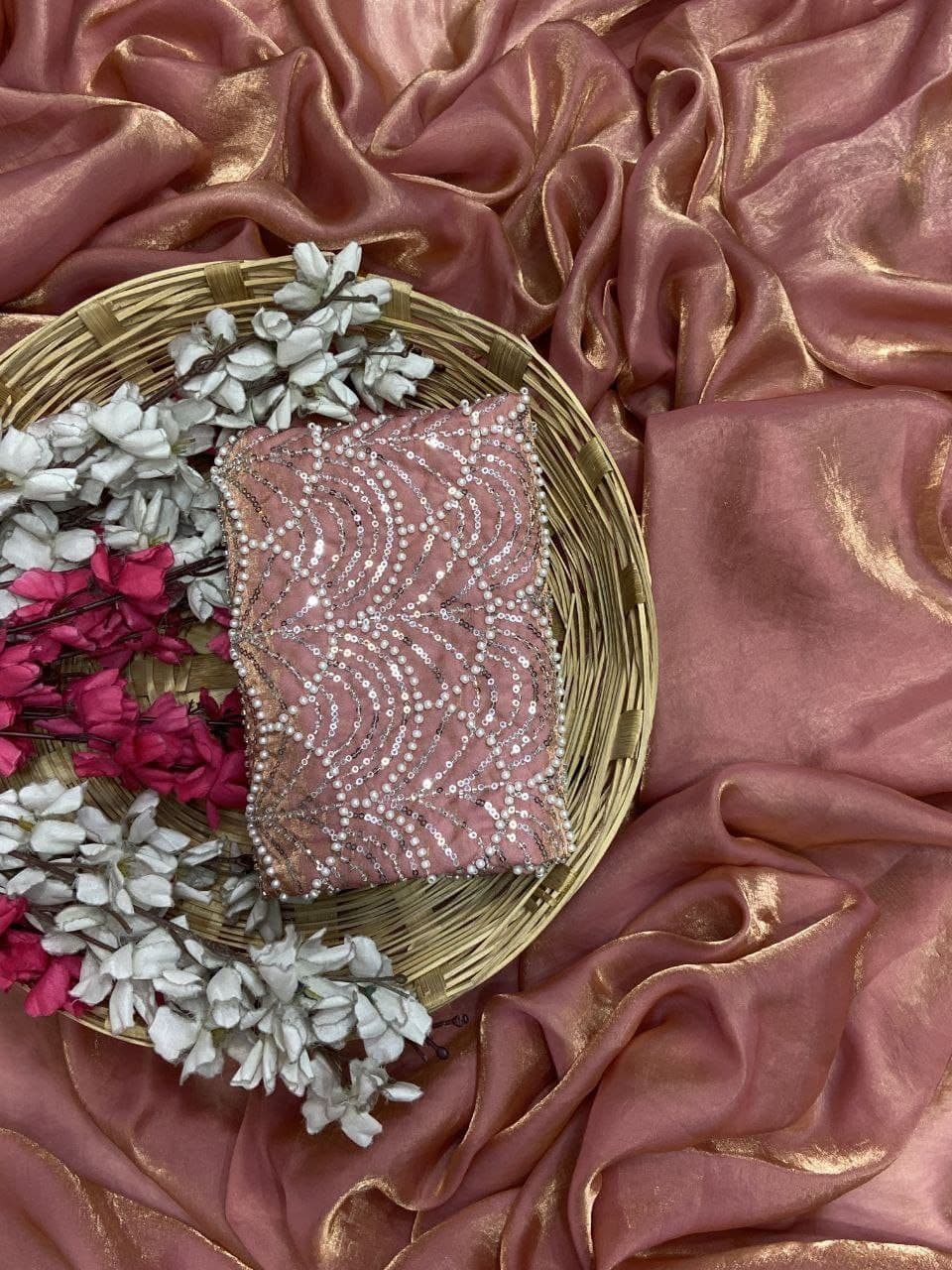 Celebrity Inspired Soft Space Silk Saree with Designer Blouse