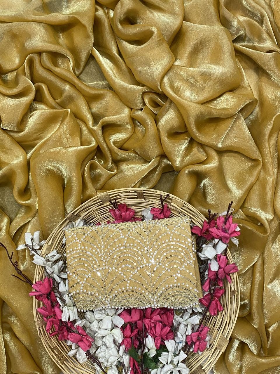 Celebrity Inspired Soft Space Silk Saree with Designer Blouse