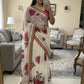 Soft Georgette Floral Print Saree with Sequence & Cording Embroidery