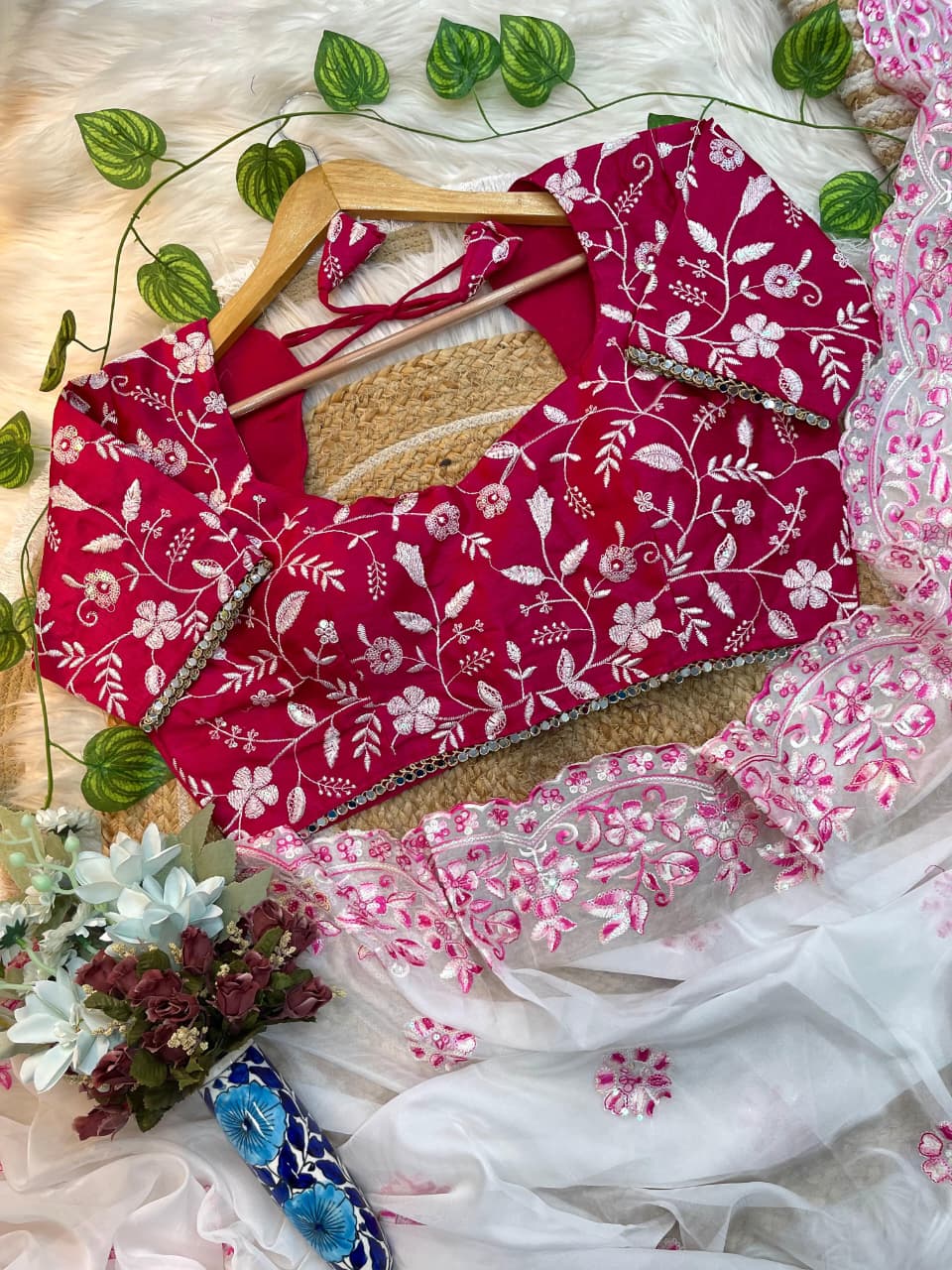 Rich Look Teby Silk Saree with Multi-Thread Sequence Embroidery