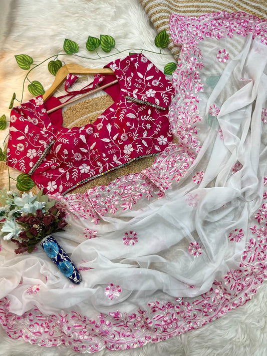 Rich Look Teby Silk Saree with Multi-Thread Sequence Embroidery