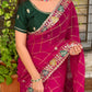 Premium Pure Chiffon Saree with Gadhwal Silk Blouse