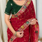 Premium Pure Chiffon Saree with Gadhwal Silk Blouse