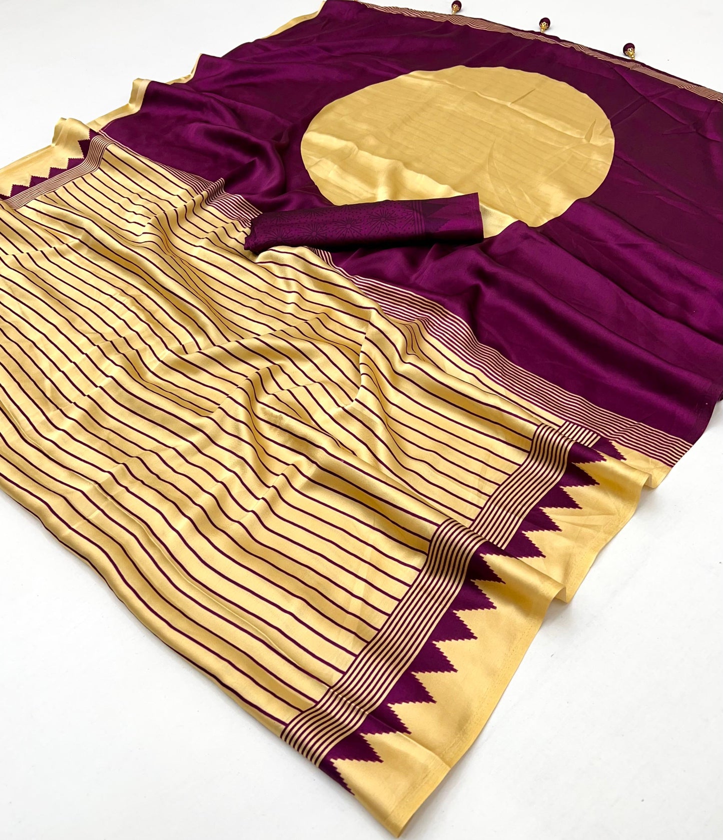 Ajrakh Luxe Semi Modal Saree with Blouse Piece – Heritage Craft, Modern Luxury