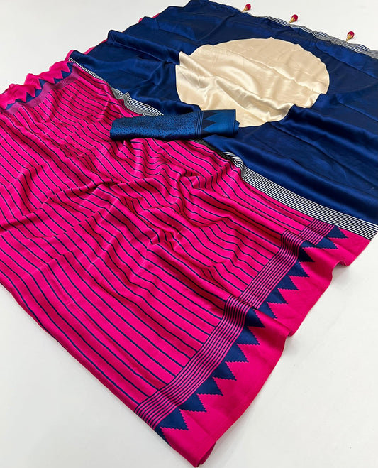 Ajrakh Luxe Semi Modal Saree with Blouse Piece – Heritage Craft, Modern Luxury