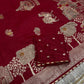 Hand-Dyed Dola Silk Saree with Zarkan & Meena Work – Artisanal Luxury Edition