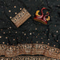 Heavy Soft Georgette Saree with Elegant Sequins Embroidery -BLACK